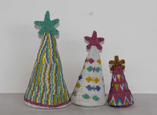 beaded cone tree set