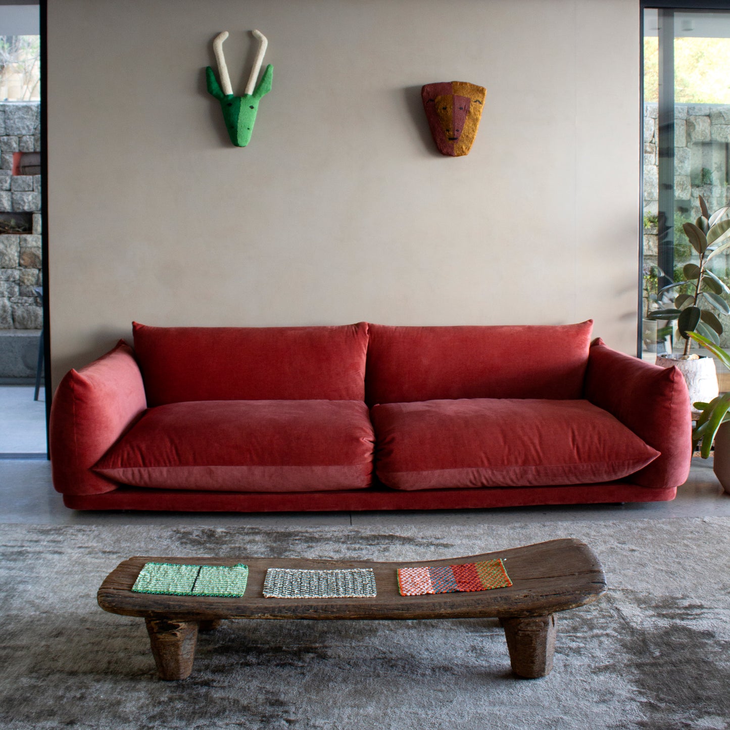 beaded wall-hanging lion art