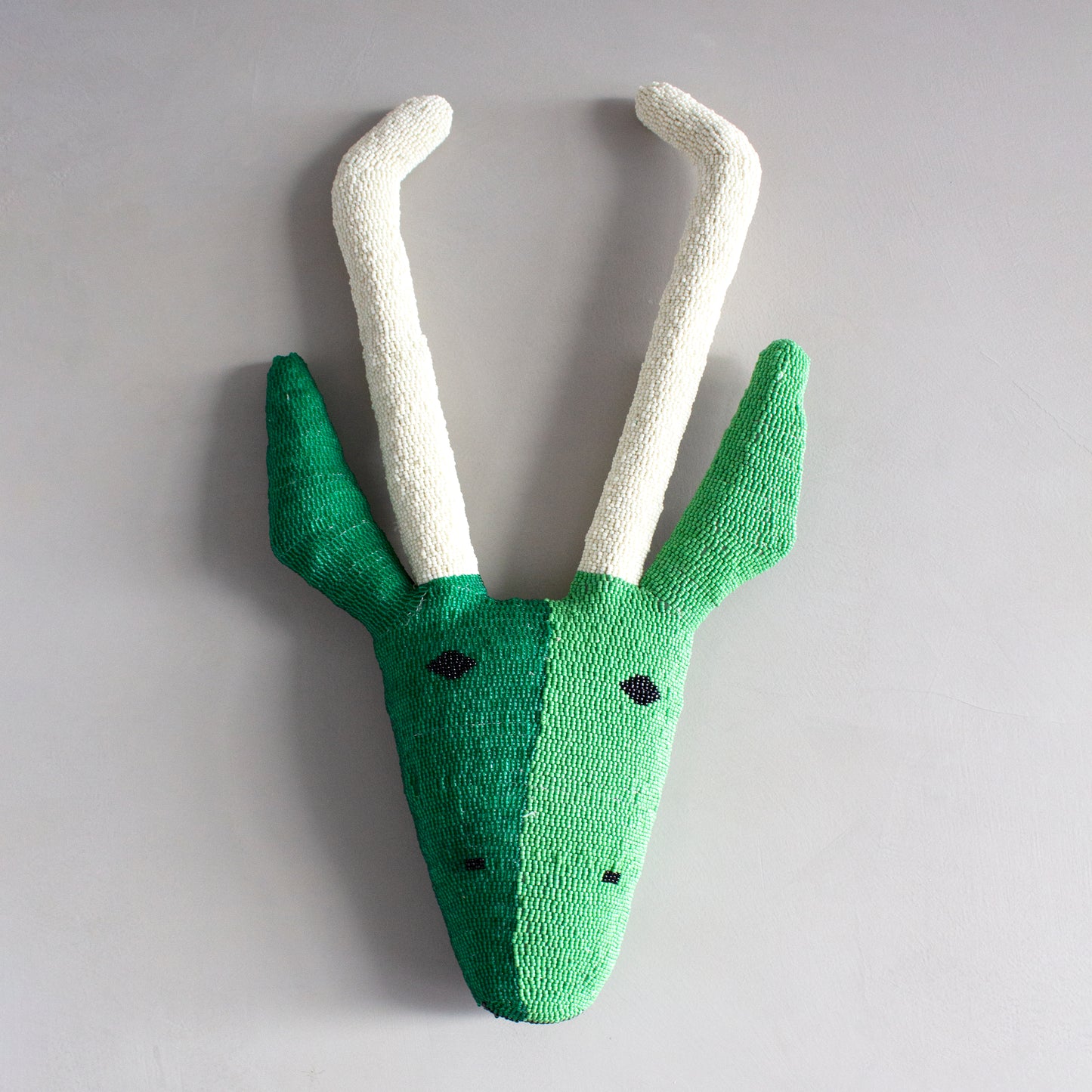 beaded wall-hanging springbok art