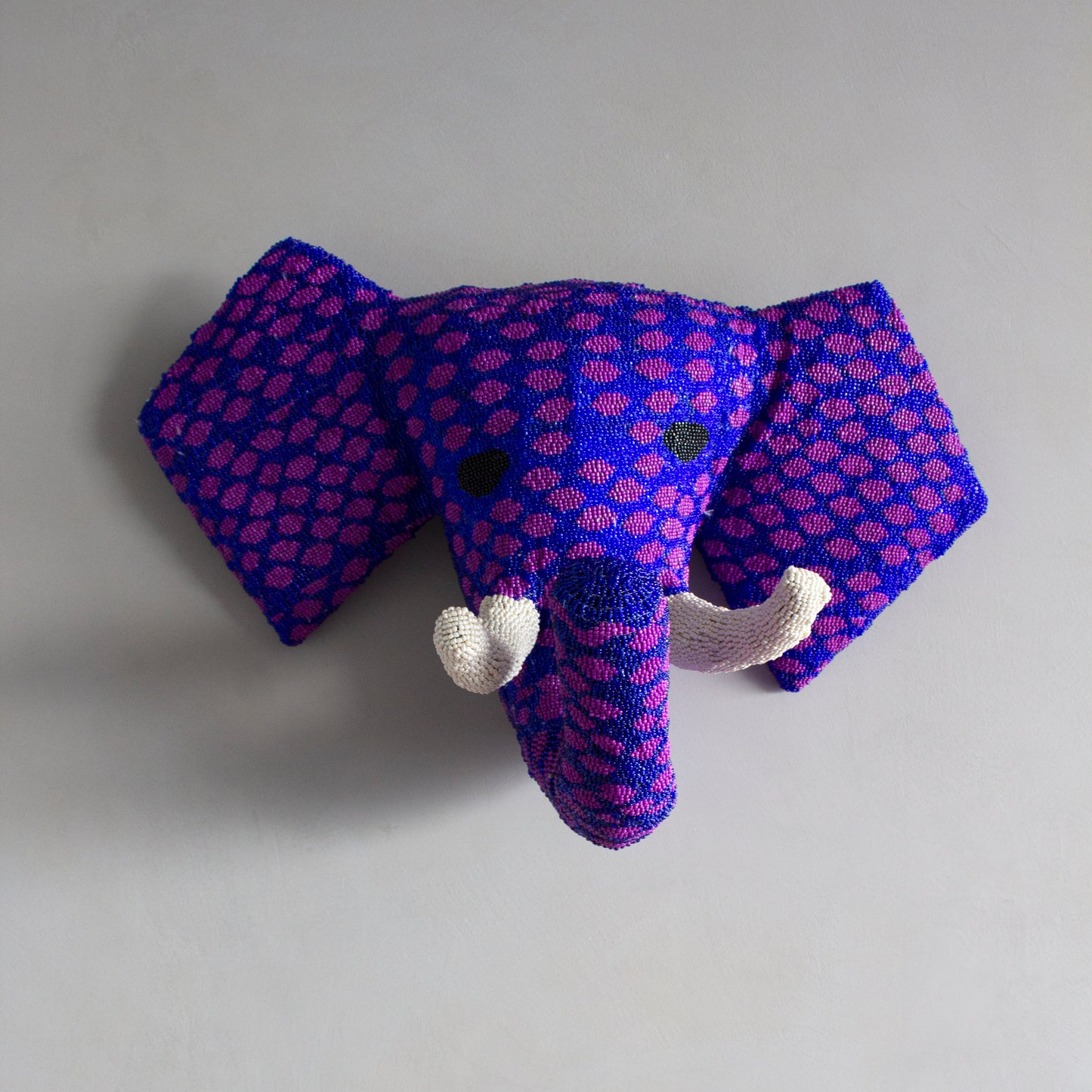 beaded wall-hanging elephant art