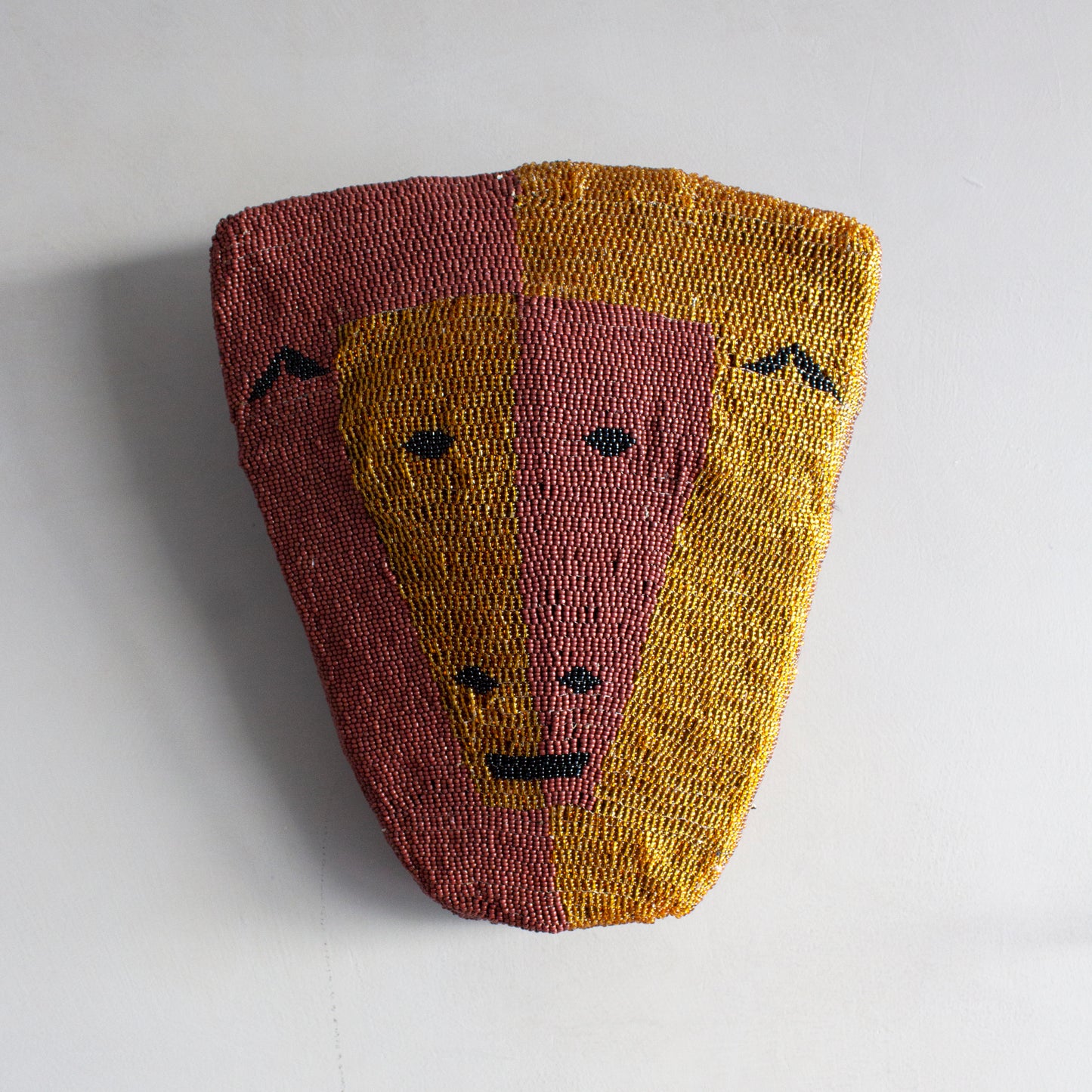 beaded wall-hanging lion art