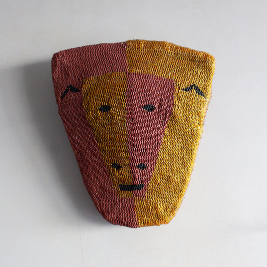 beaded wall-hanging lion art